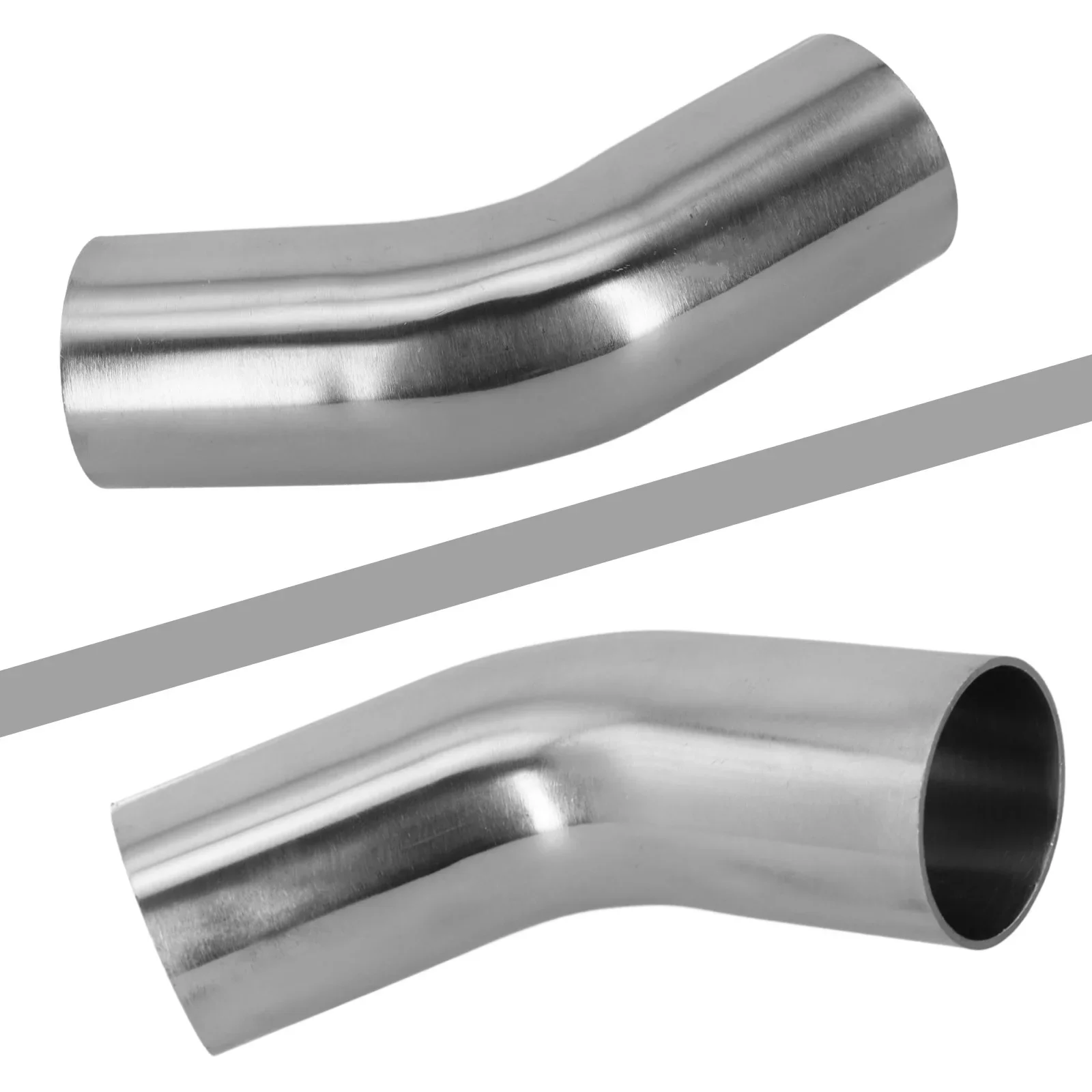 Elbow 45° Degree Bend Exhaust Pipe Versatile Stainless Steel Polished 19-51mm Automotive Exhaust Pipe Connection Fittings
