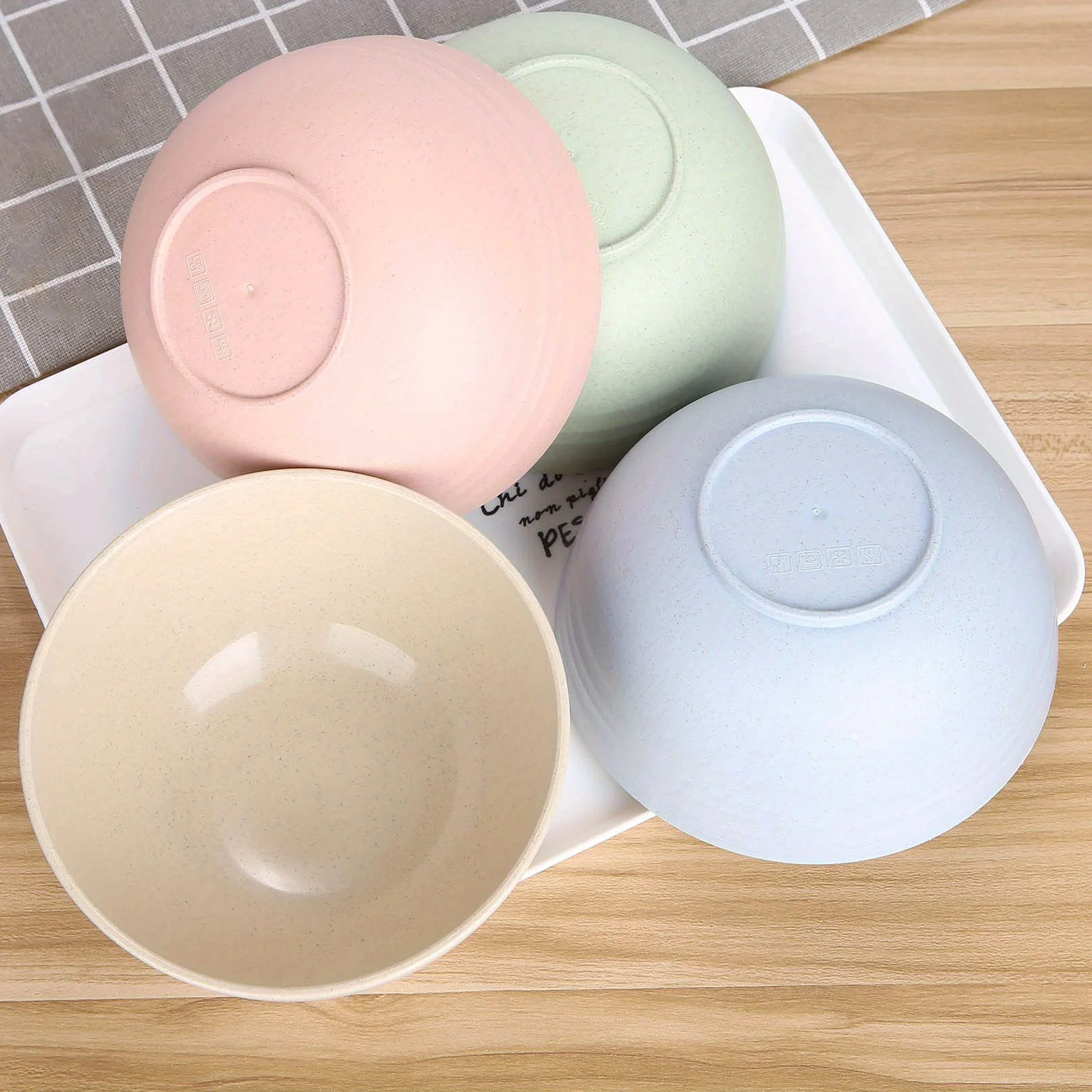 مجموعة أوعية حبوب غير هشة مكونة من 4 قطع - وعاء بلاستيكي PP سعة 24 أونصة للحساء/الأرز/الحبوب - آمن للاستخدام في الميكروويف وغسالة الأطباق #6