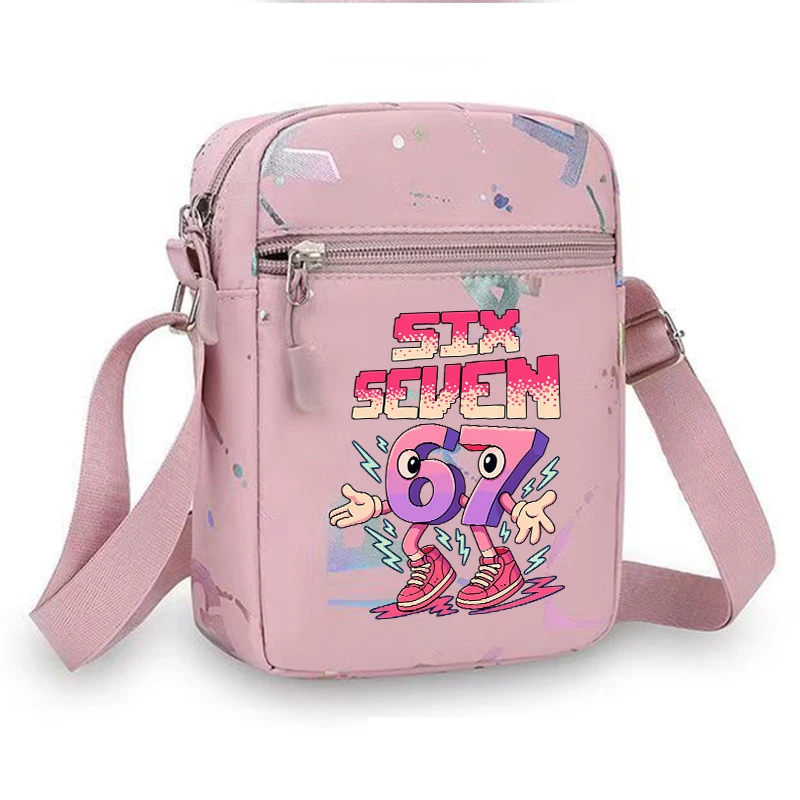 67 Six Seven Italian Brain Rot Mobile Phone Bag Mini Nylon Crossody Cell Phone Cash Messenger Bag Wallet Coin Purse ShoulderBag view 3