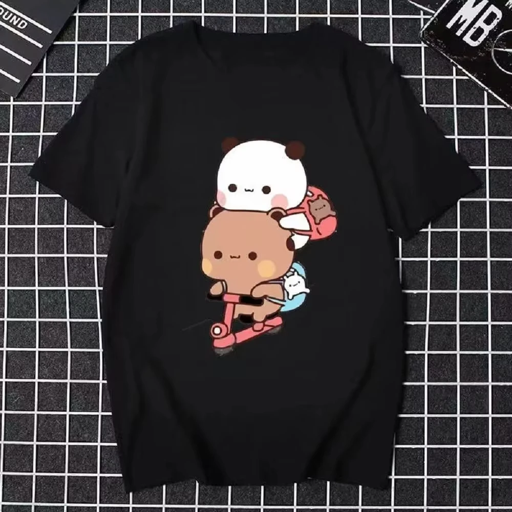 Cute Bear LOVE T Shirt Women Bubu Dudu Couple Tops Tee Summer Short Sleeve Tshirts Female Korean Casual Girl T-shirt Camisetas