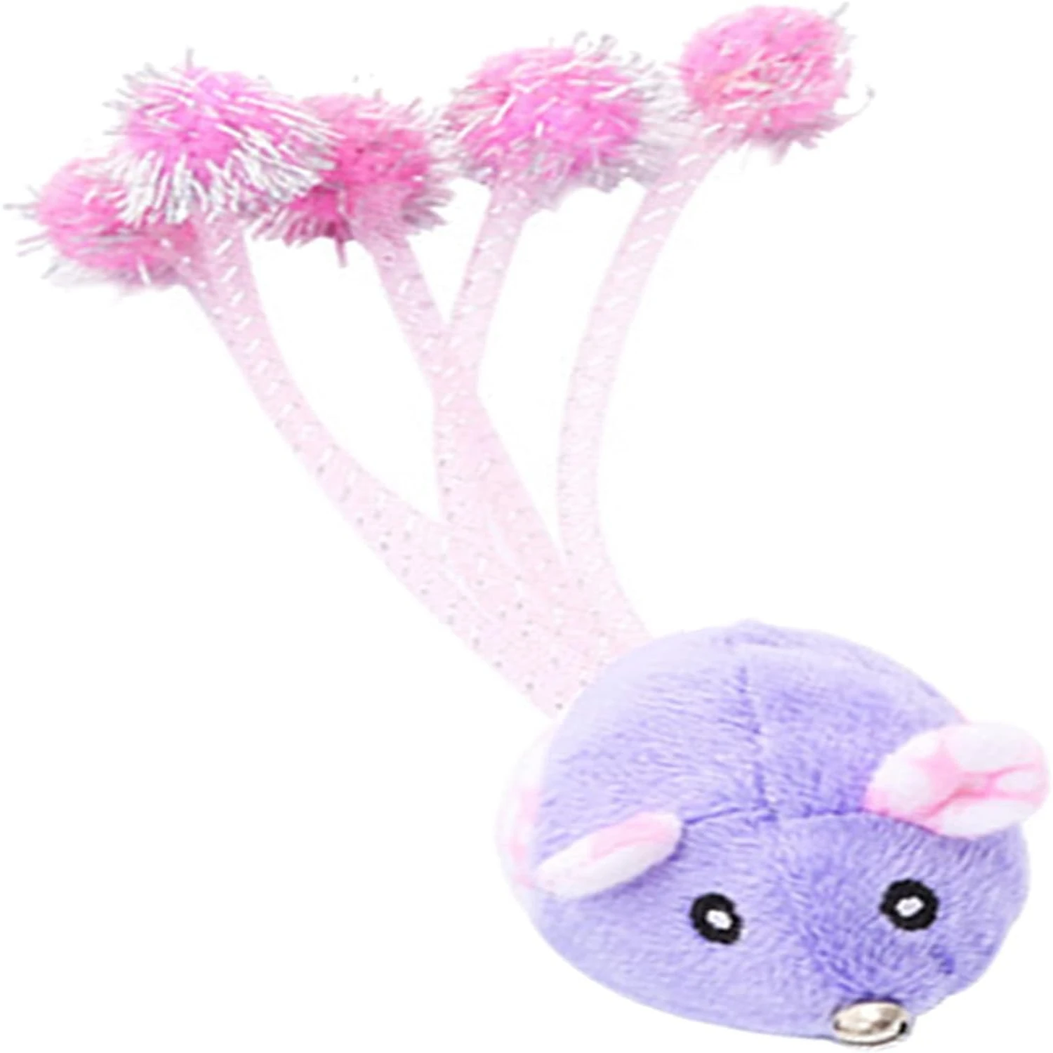 Interactive Colorful Vibrant Long-Tailed Mouse Toy for Indoor Cats - Engaging Pompoms for Endless Fun and Play - Entertaining Br