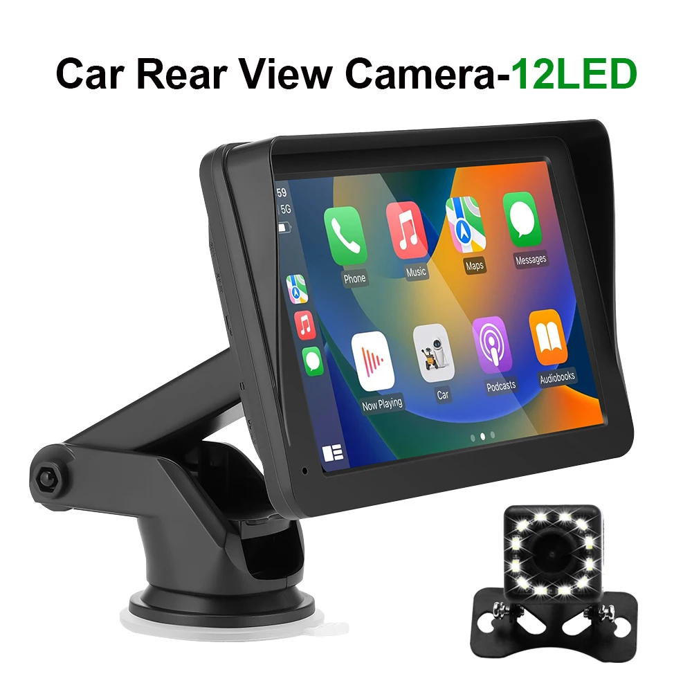 7 Inch Draagbare Autoradio Draadloze Carplay Android Auto Universele Touchscreen Multimedia Video Player Met Fm Achteruitkijkcamera