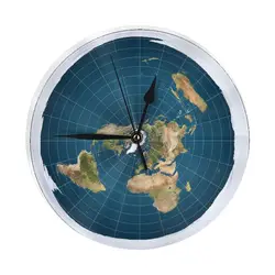 Flat Earth Wall Clock Room Decoration Clock Must-have Ornament Round