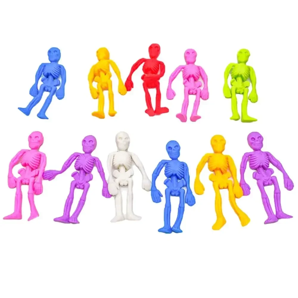 10 قطعة TPR هالوين بسط اللعب الهيكل العظمي السائبة هالوين هالوين الهياكل العظمية الإغاثة لعبة مرونة الضغط