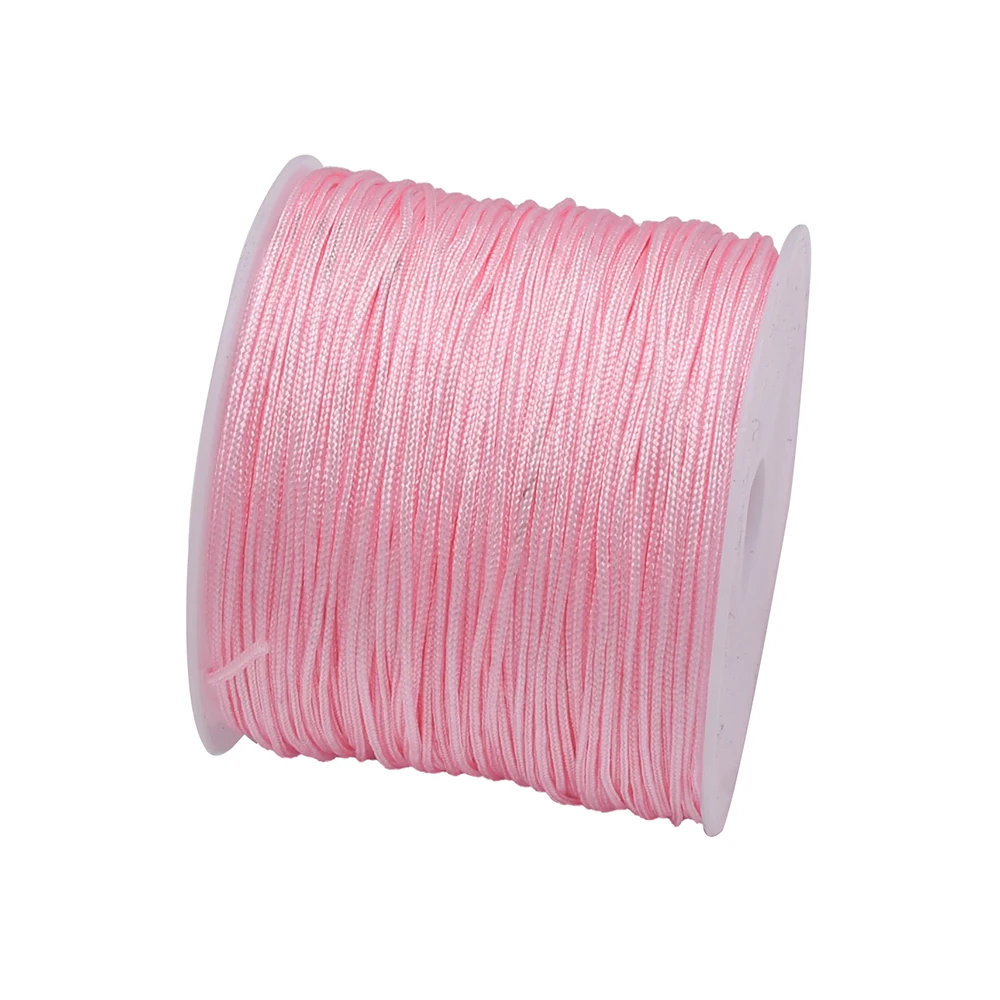 50Yds 0,8 mm ambachten nylon koord voor sieraden maken kralen gevlochten nylon satijnen string voor armbanden rattail trim Chinese knoop