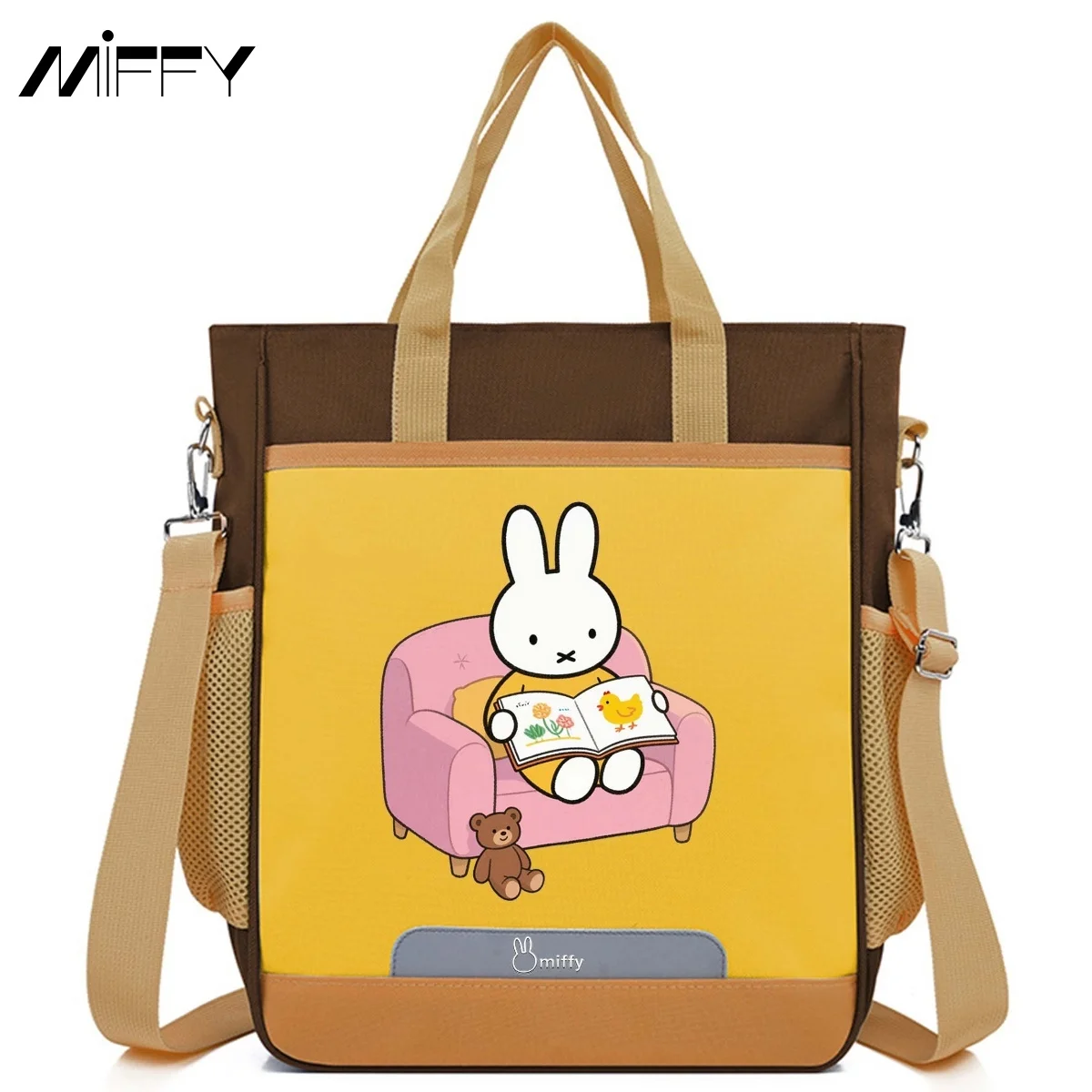 

Сумка через плечо Miffy Kawaii, студенческий многофункциональный рюкзак на одно плечо большой вместимости, водонепроницаемая дорожная сумка с героями мультфильмов