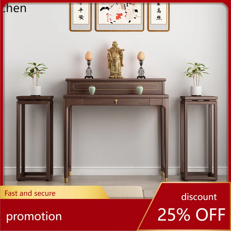 HXL Buddha Table Living Room Incense Buddha Altar Incense Case Solid Wood Buddha Stand God Table