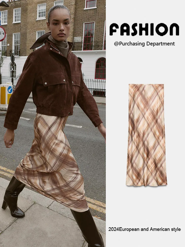 

Зима 2025: Новая женская модная атласная юбка миди с эластичным поясом, элегантная качественная женская одежда, этнический сценический костюм