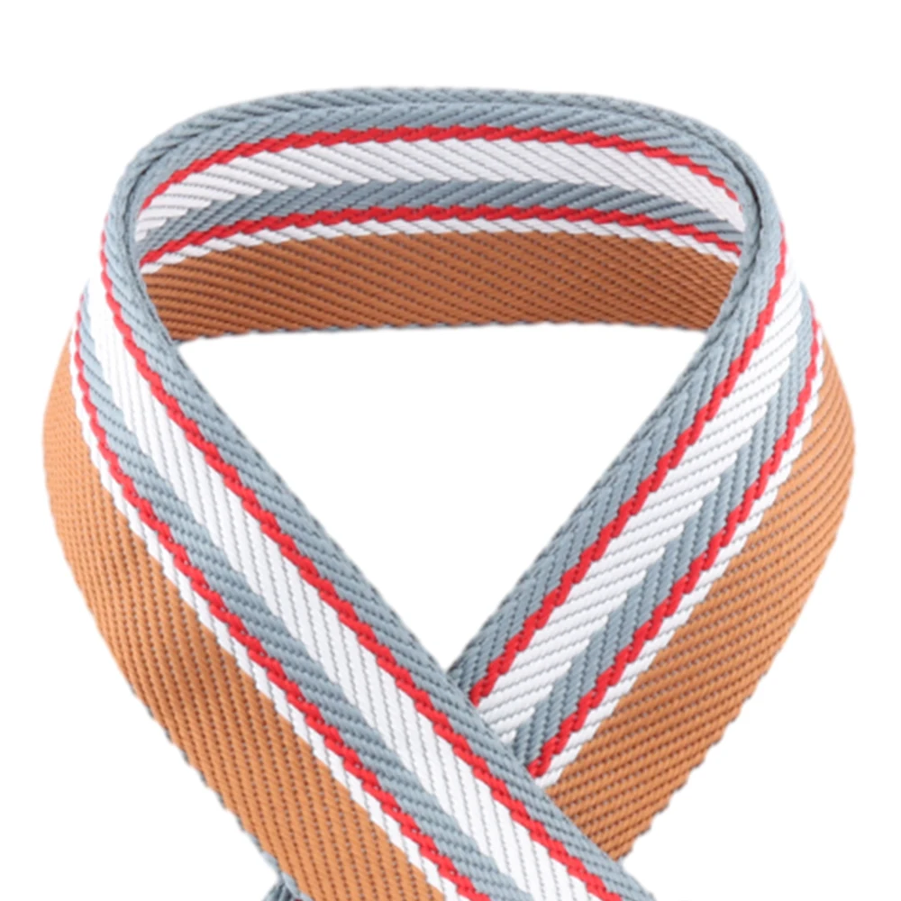 1/2/5Yards 50mm Webbing Ribbons Multicolor Patchwork Stripe Jacquard Knapsack Technology Bag Belt Accessories New Handbag Strap