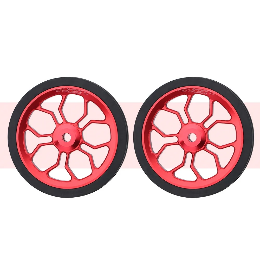 Liteproelite Bike Easy Wheel Lightweight One Pair Large Spider Shape Easy Wheels For Brompton Bicycle Bearing Rolling Wheel