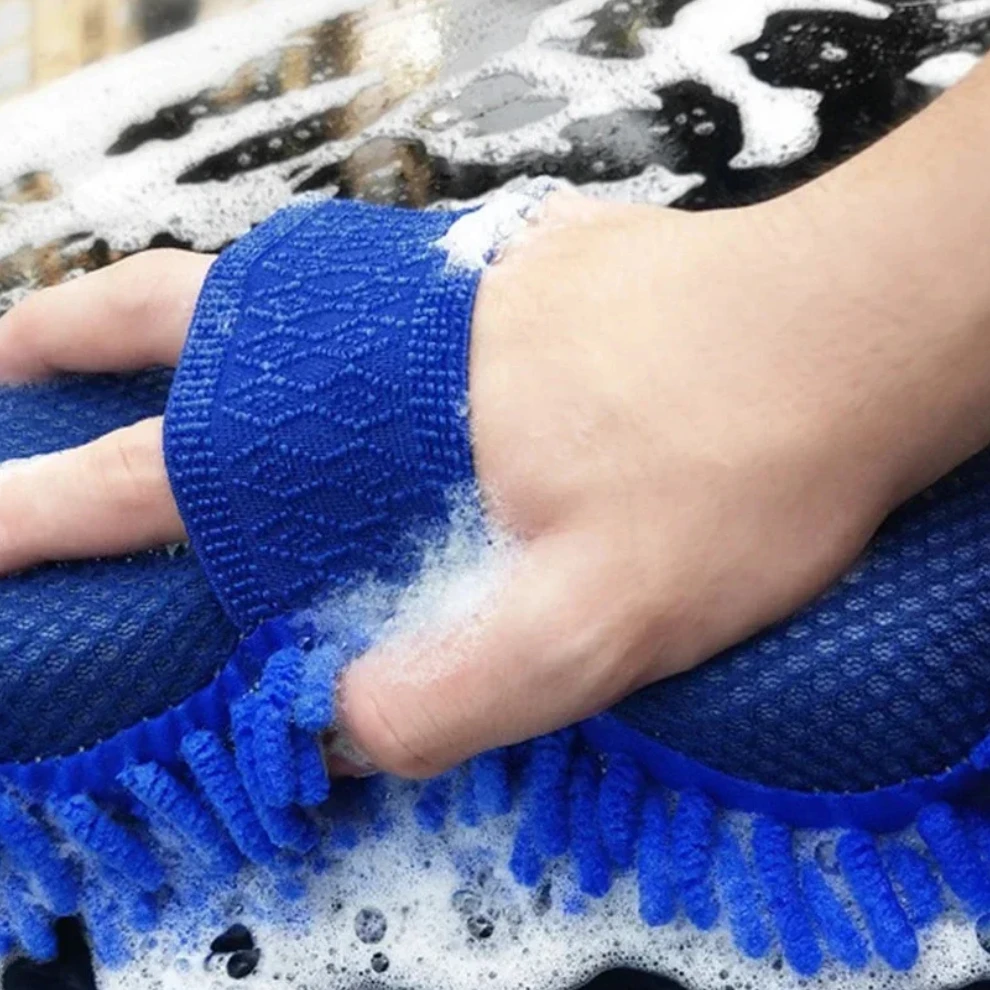 Рисунок 3 - синяя синельная губка из микрофибры