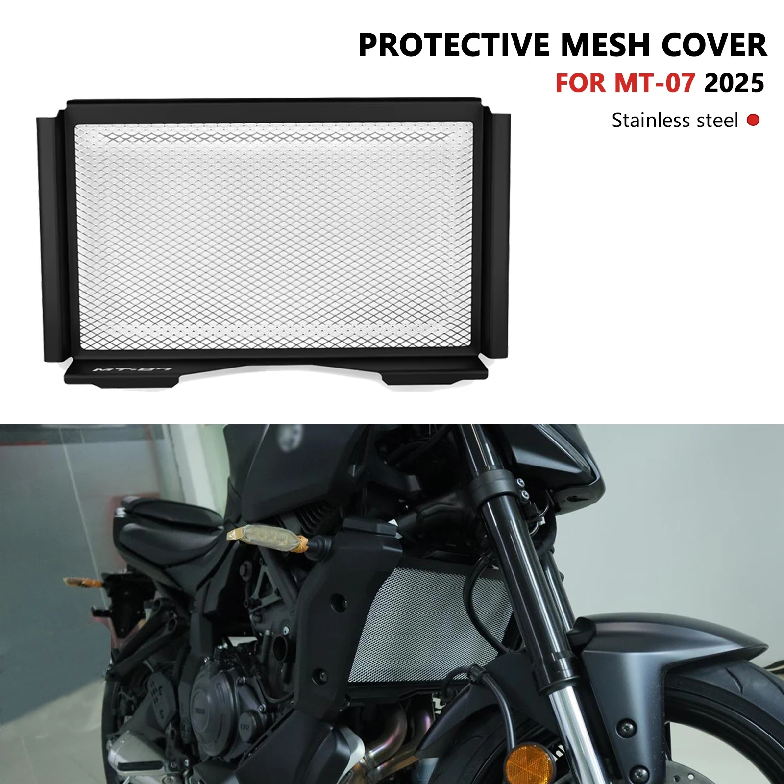 

For mt07 MT07 2025 MT-07 2025 Water tank protection cover motorcycle water tank cooling net cover radiator protection net