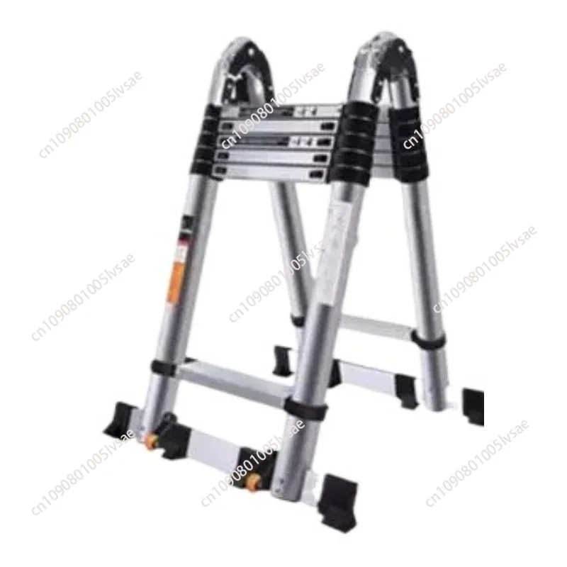 Aluminum alloy telescopic ladder Thickened herringbone ladder Stainless steel bamboo  Household ladder Engineering