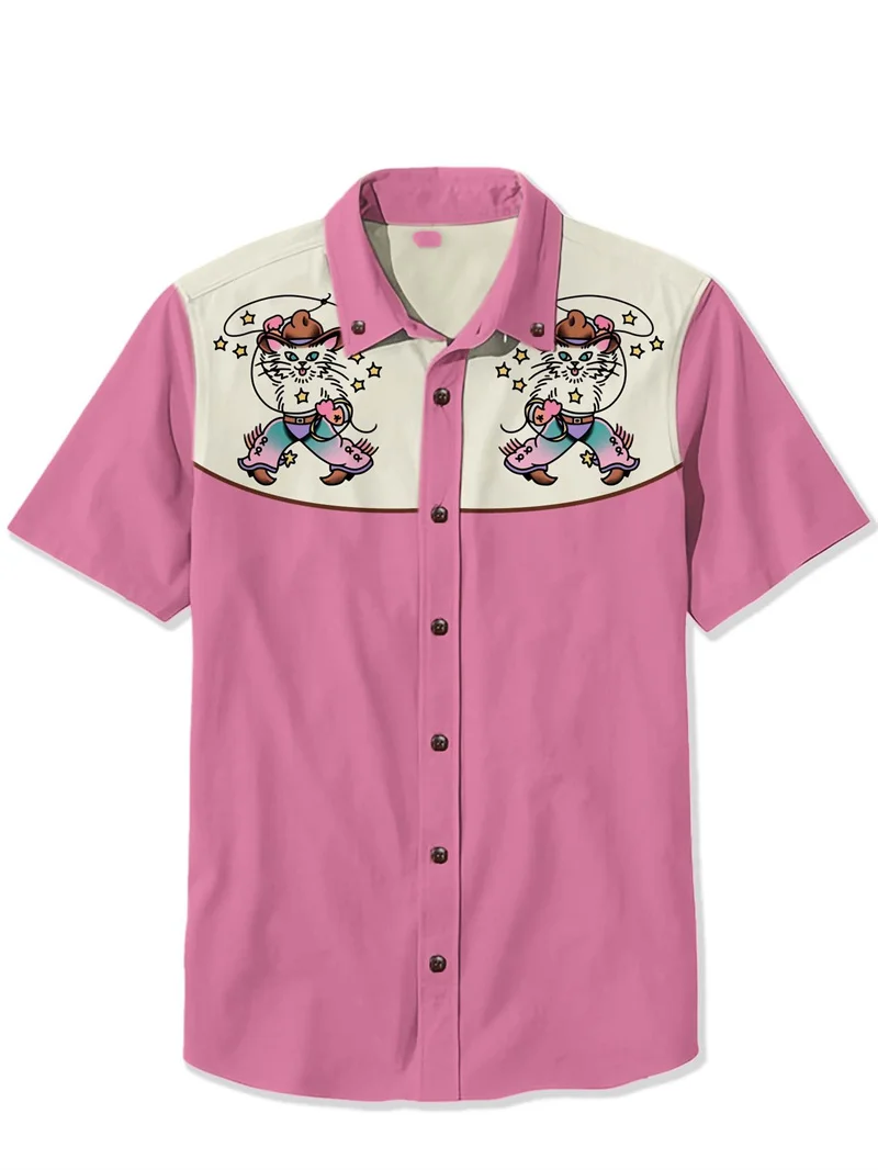 Chemise boutonnée culturelle mexicaine pour hommes, chemise d'été à manches courtes, streetwear à la mode