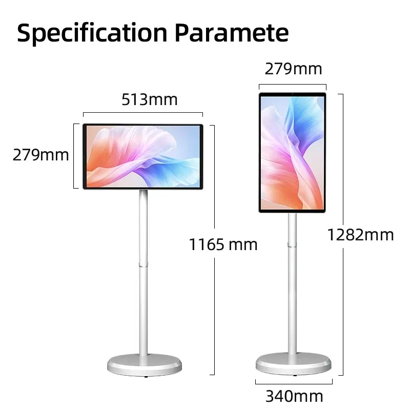 2026 Fashion popular 21.5 Inch Battery-power Android 13  Stand By Me Tv In-cell Touch Screen Gym Gaming Live Room Smart Tv