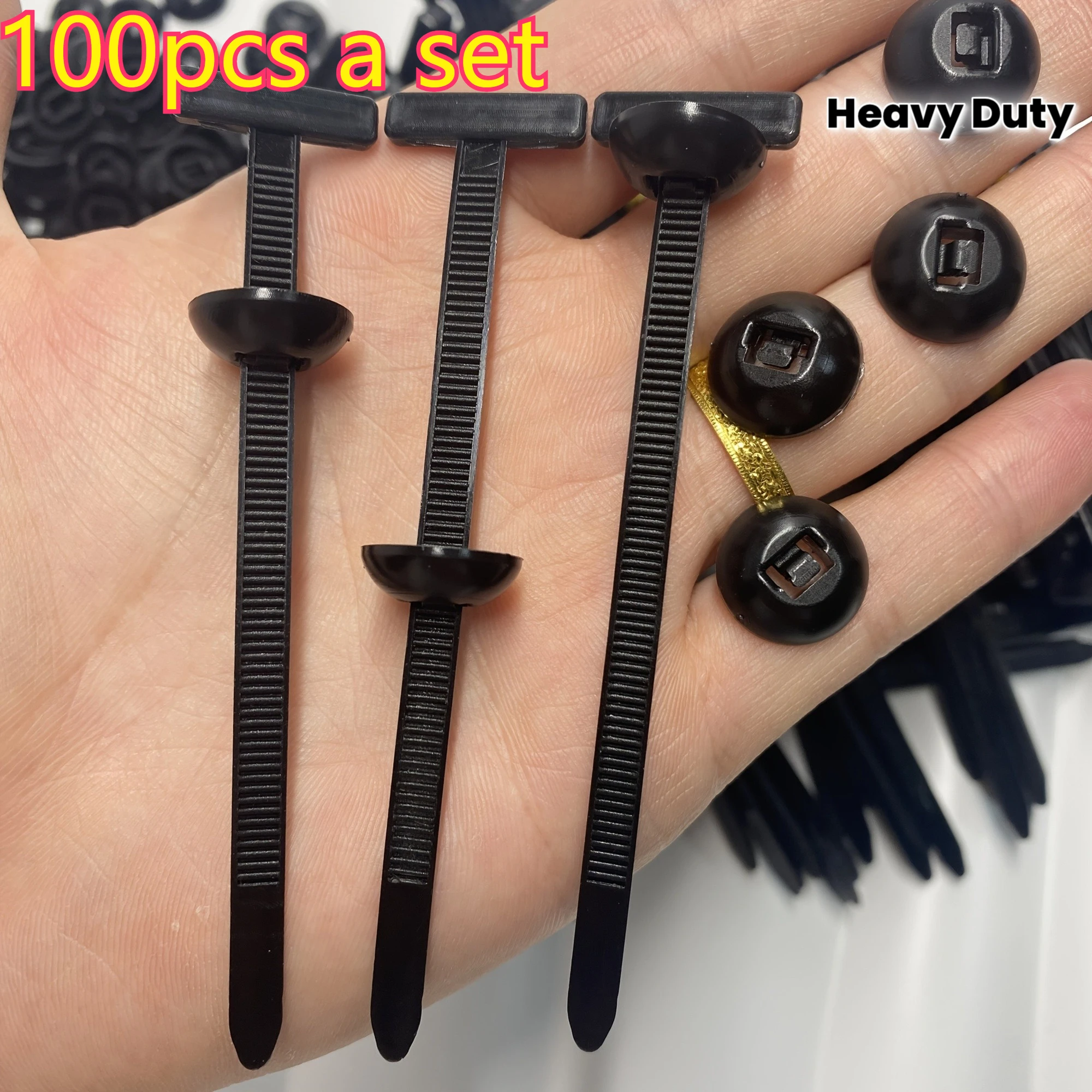 100pcs Integrated Fixed Head Cable Zip Ties, Heavy Duty One-Piece Nylon Self-Locking Wire Ties For Car Home Cable Arrangement