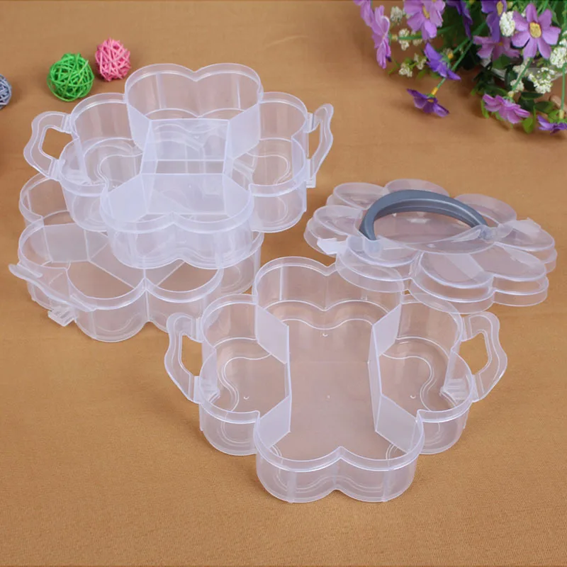 Plum Blossom Storage Box Jewelry Bead Screw Shaped Drill Organizer Container DIY Transparent Storage Box