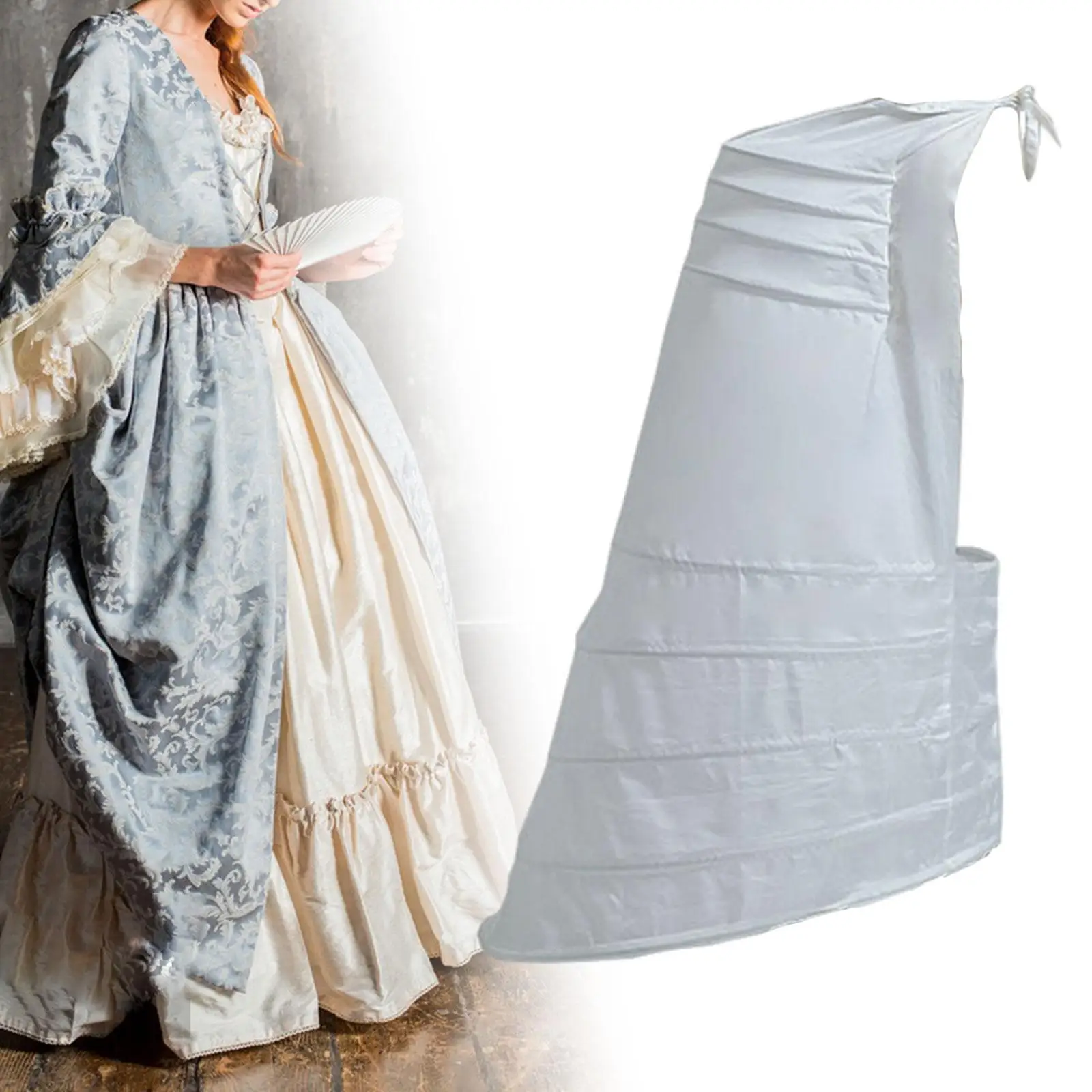 Women Crinoline Petticoat Skirt Hoop Bustle Underskirt Medieval Wedding Petticoat Skirt for Gown Ball Banquet Prom Wedding image 3