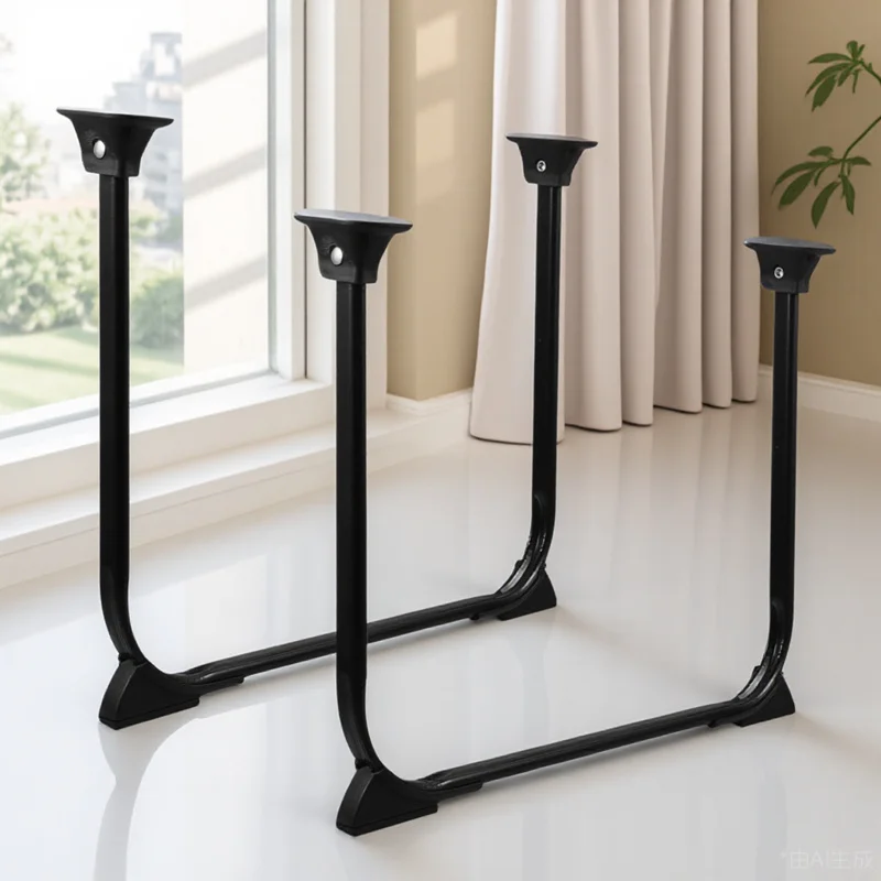

2Pcs Foldable Legs for Table Heavy Duty U Shape Iron Folding Brackets Coffee Table Furniture Legs Black Foldable Stand
