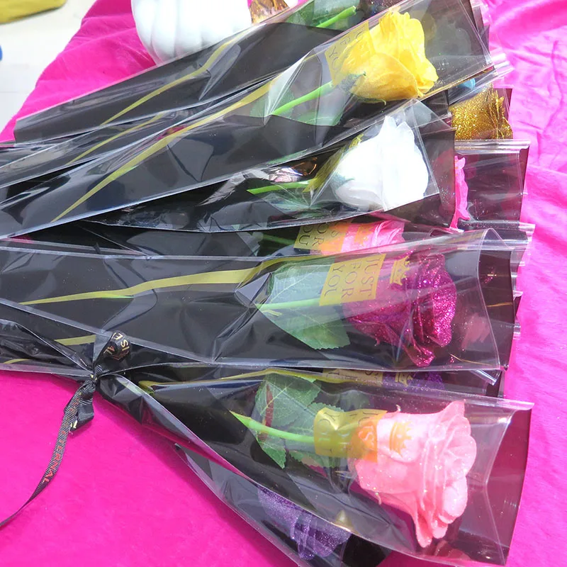2025 New Valentine Glitter rose 5/10pcs single packed Artificial roses bouquet For Birthday Valentine\'s day Wedding