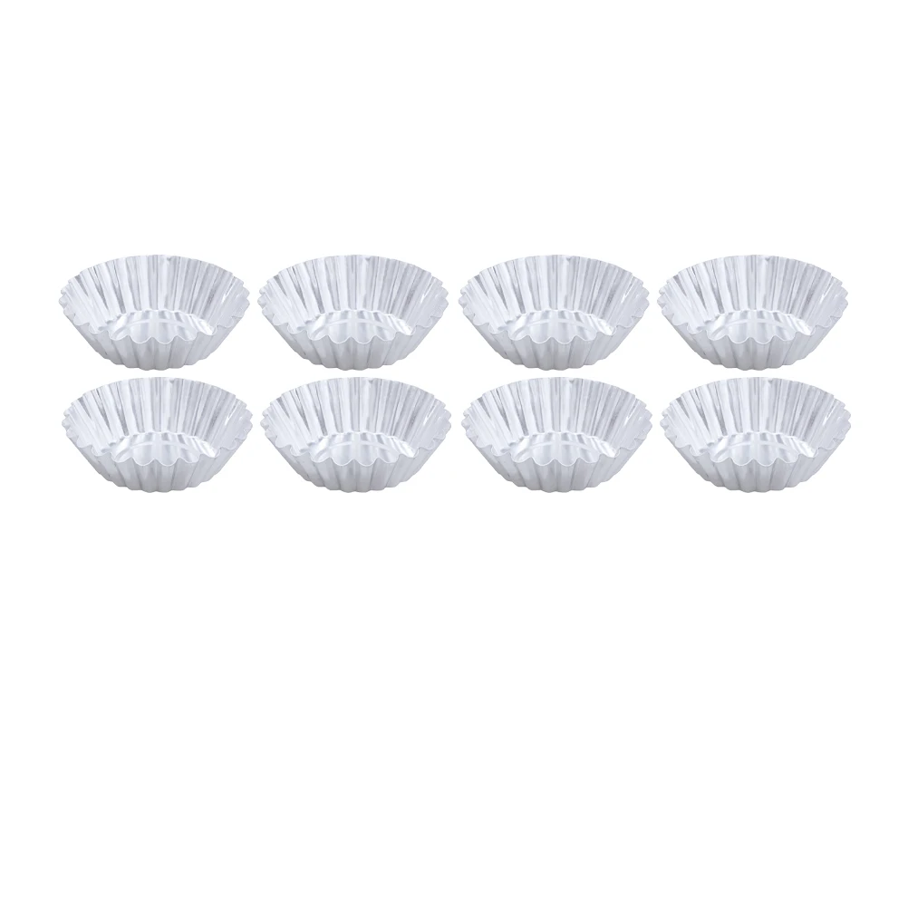 

50pcs Aluminum Alloy Baking Cups Nonstick Coating Quick Heat Conductivity Round Muffin Cupcake Mold Egg Tarts Metal Pans