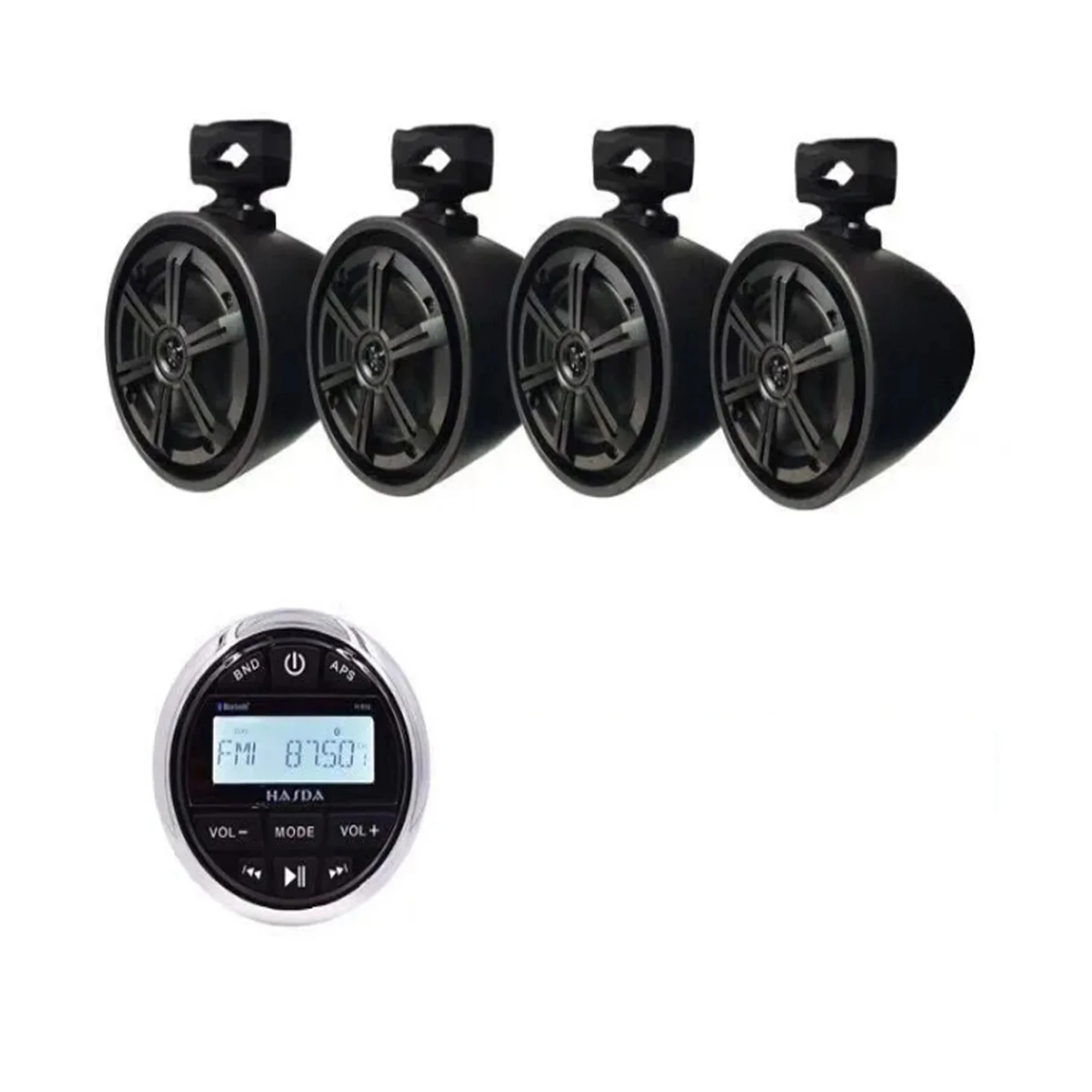 

STLF Boat ATV UTV Accessory H-832 +LED Light H-6108 6.5'' Waterproof Tower Black IP66 Marine Wakeboard Speakers