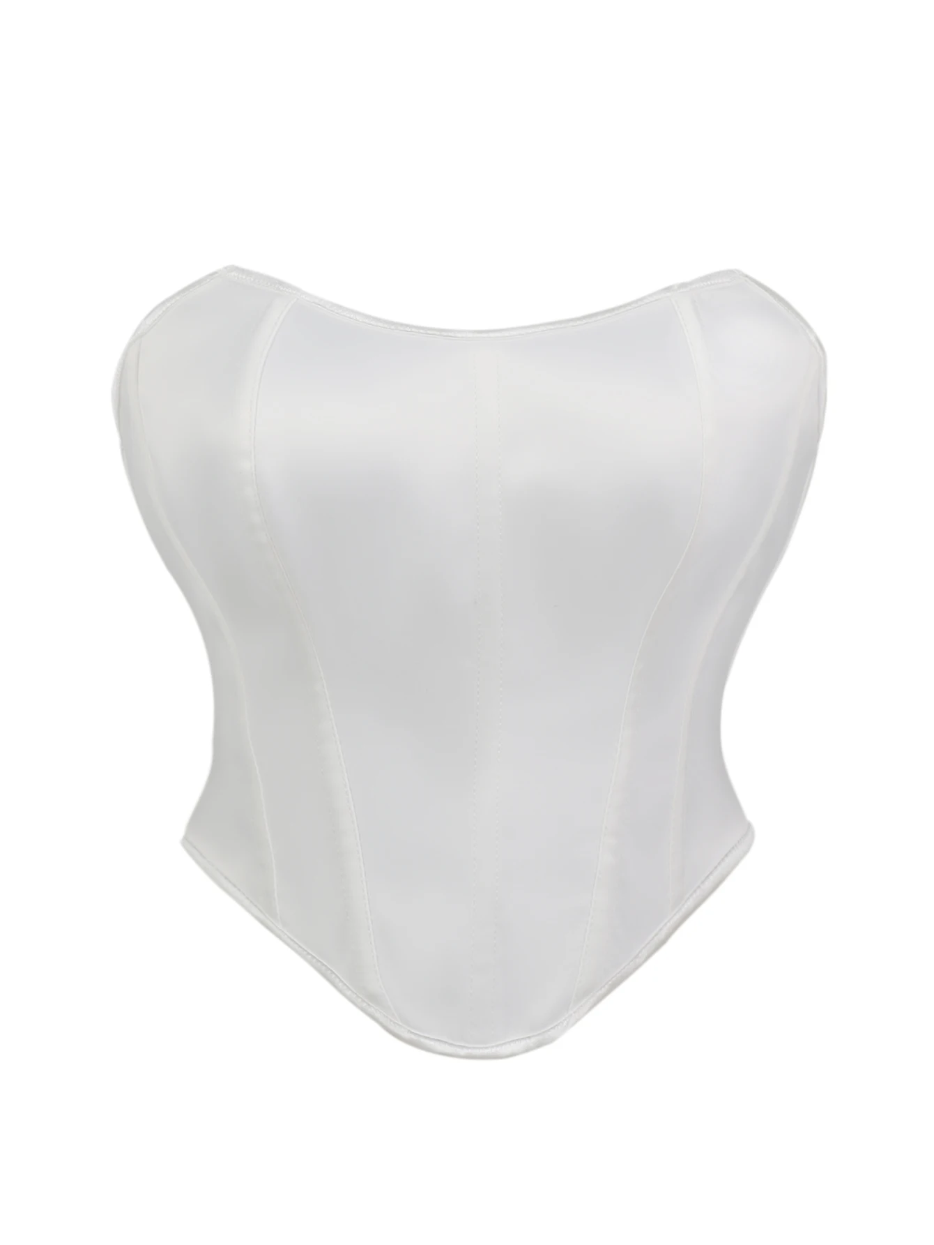 

Атласный однотонный красивый корсет без бретелек в форме ромба без бретелек с открытой спиной для женщин, формирующий топ