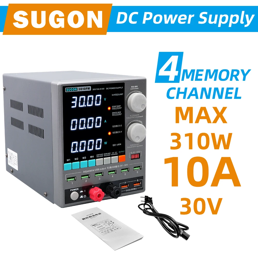 SUGON 3010PM alimentatore cc programmabile 30V 10A regolatore di corrente di tensione alimentatore stabilizzato interruttore di tensione AC 220V 110V