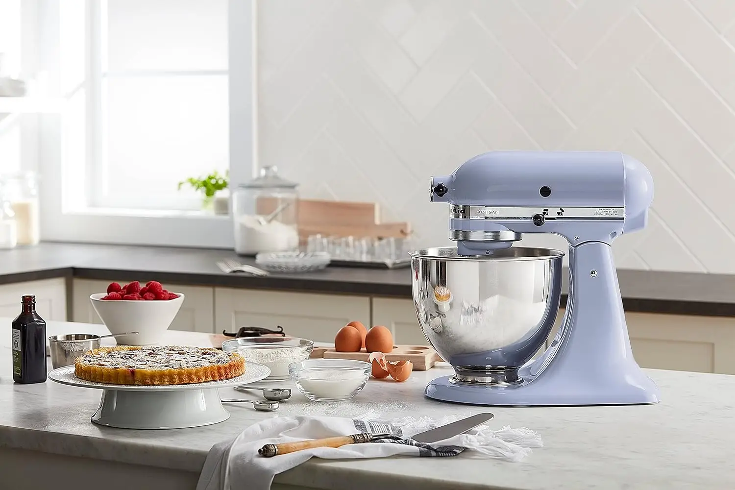 Artisan Series 5 Quart Tilt Head Stand Mixer with Pouring Shield KSM150PS, Lavender Cream