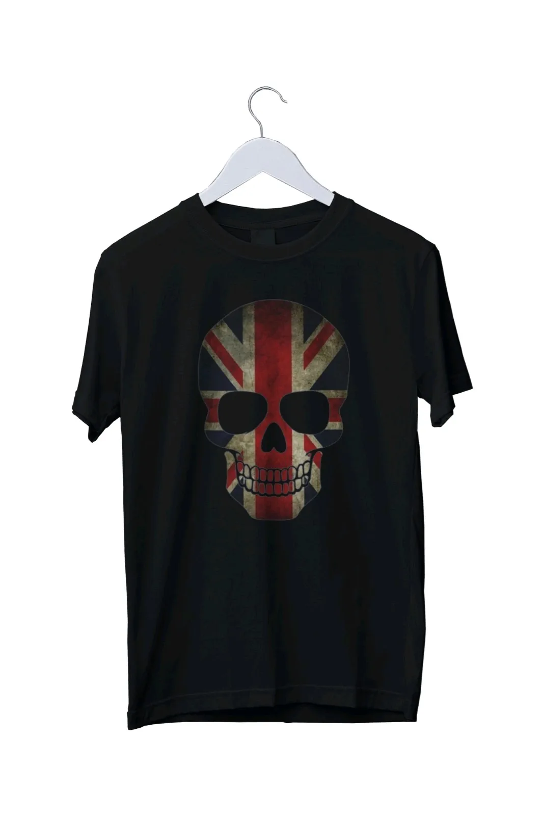 Union Jack Patterned Skull T-Shirt - Mens S M L XL 2 3 4 XL