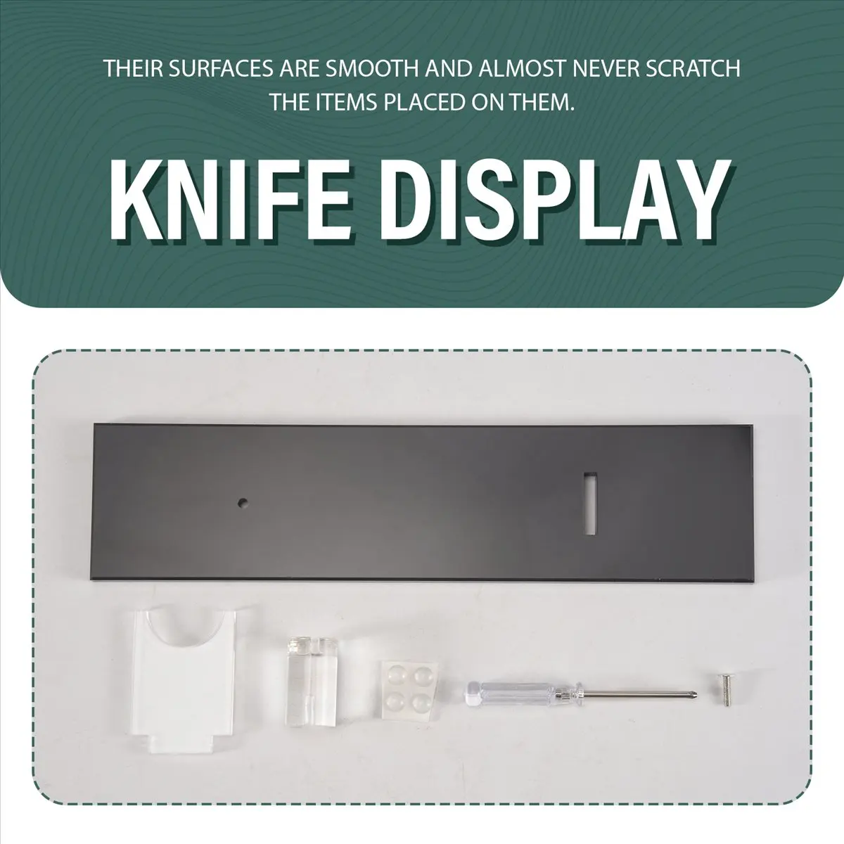 

AB09 2Pcs Knife Display Stand Acrylic Knife Case Desktop Knife Display, Single Knife Holder for Home Decor (Black Base)