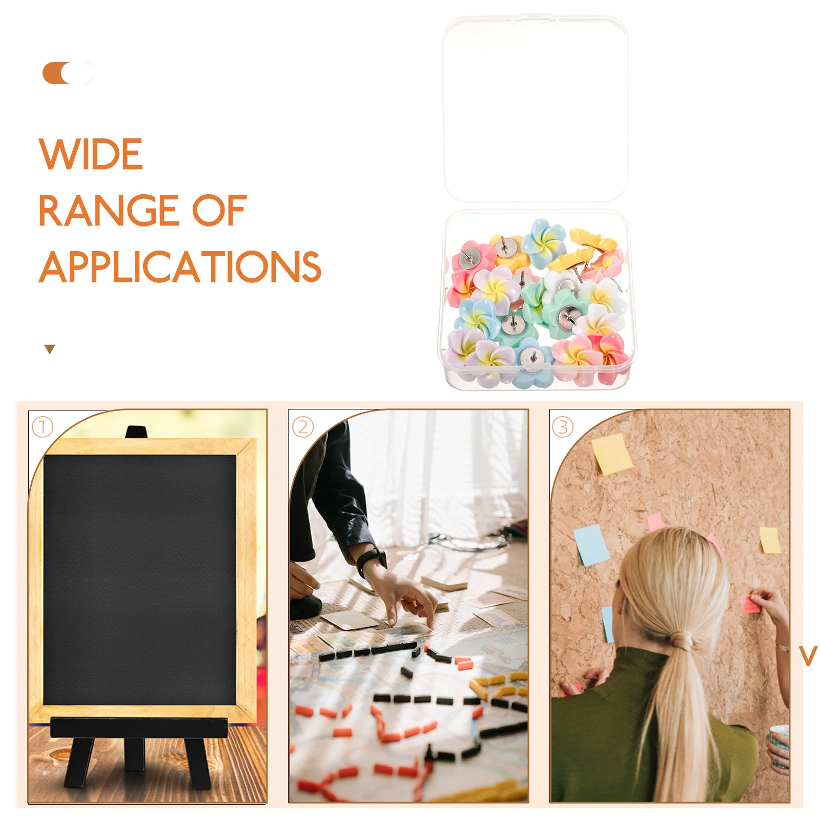 21 قطعة دبابيس ضغط زهرة مسامير الإبهام لطيف للوحة الفلين تصميم لون مشرق مقاومة للاهتراء صور السفر دروس الجغرافيا المساعد #2