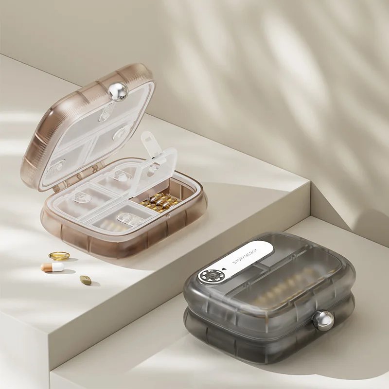 Pill Box Portable Transparent Sealed Moisture-Proof 7-Day 3-Meal Medication Storage Case for Daily Carry