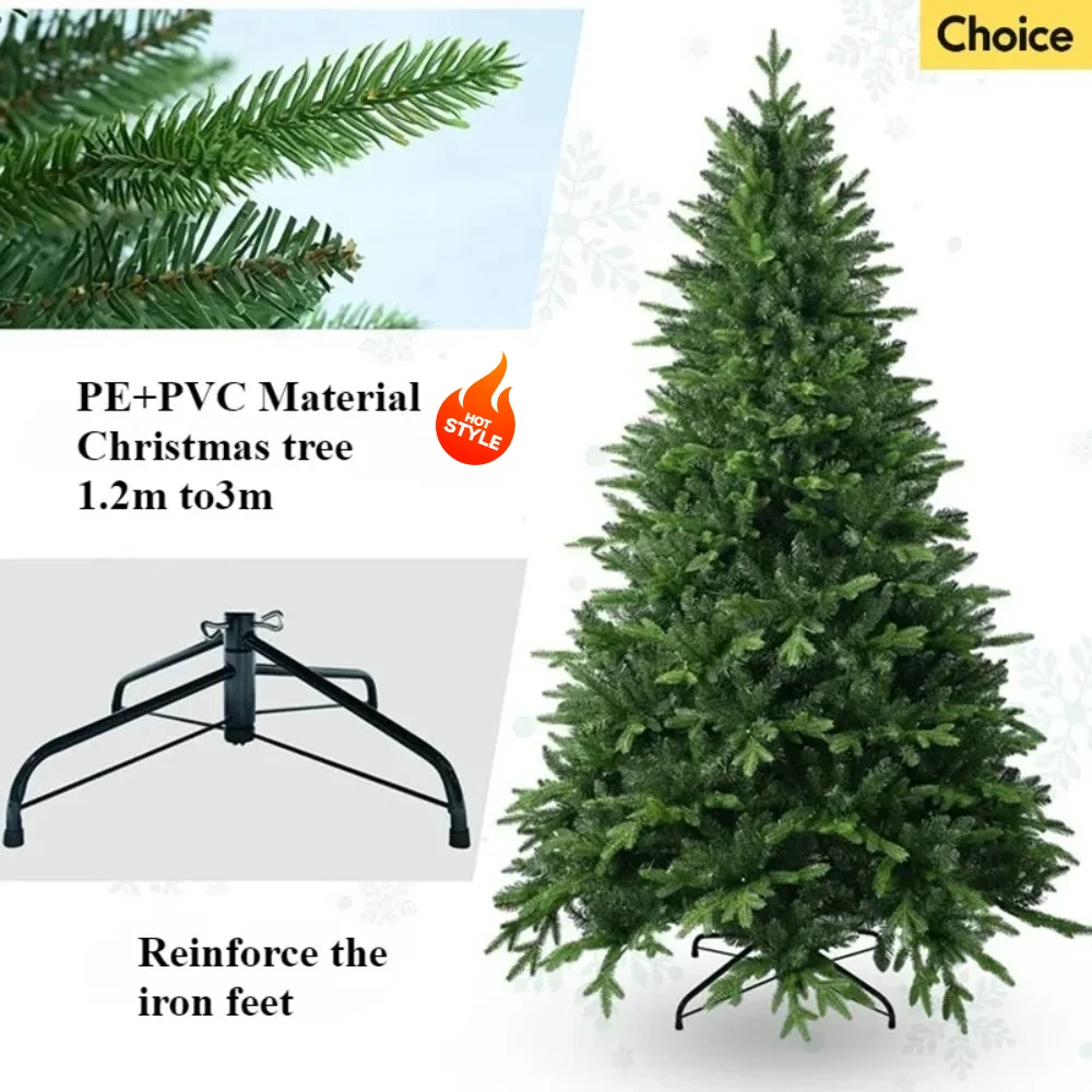 

Simulation Christmas tree PE+PVC mixed Encryption Large Green Christmas tree 1.2m to 3m family Christmas Party scene decorations