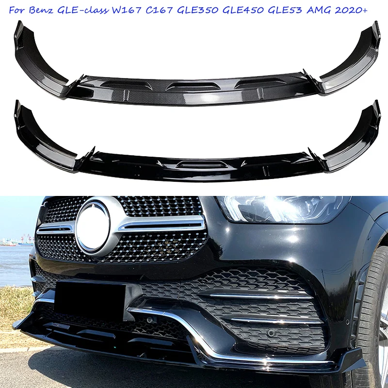 

For Mercedes Benz GLE Class W167 C167 GLE350 GLE450 GLE53 AMG 2020+ Car Front Bumper Diffuser Lip Splitters Spoiler Trim Cover