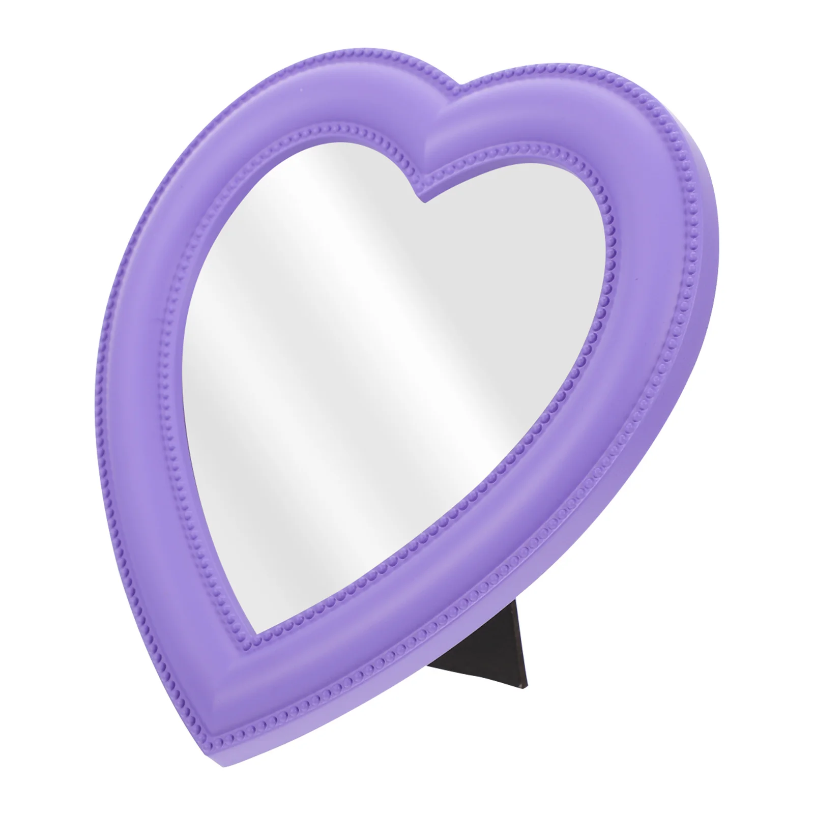 Heart-Shaped Mirror Exquisite Workmanship Smooth Hd Reflection Wall-Mounted Desktop Use Creative Design Clear Makeup Mirror