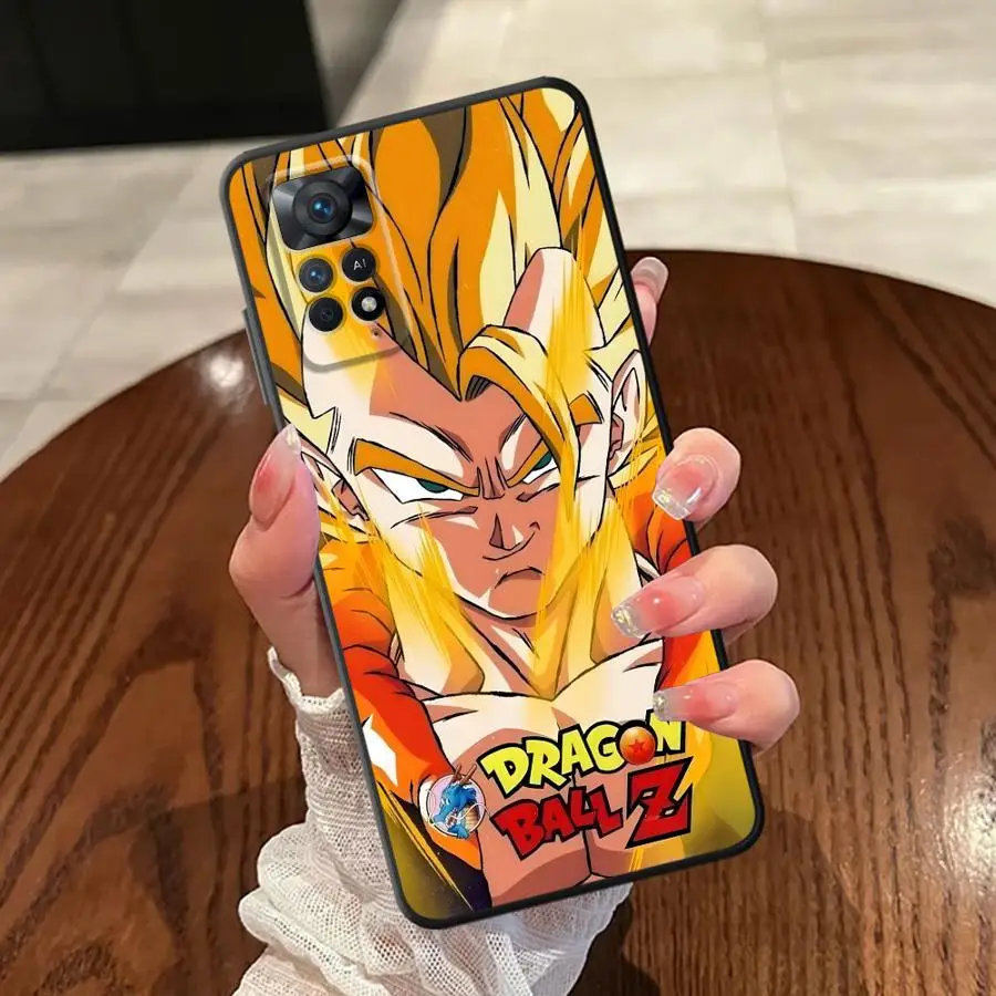 Capa de telefone macia preta para xiaomi redmi note 12s 11s 9 10 11 12 pro 9s 13 14 plus 10s 7 8 dragon ball goku azul dbz