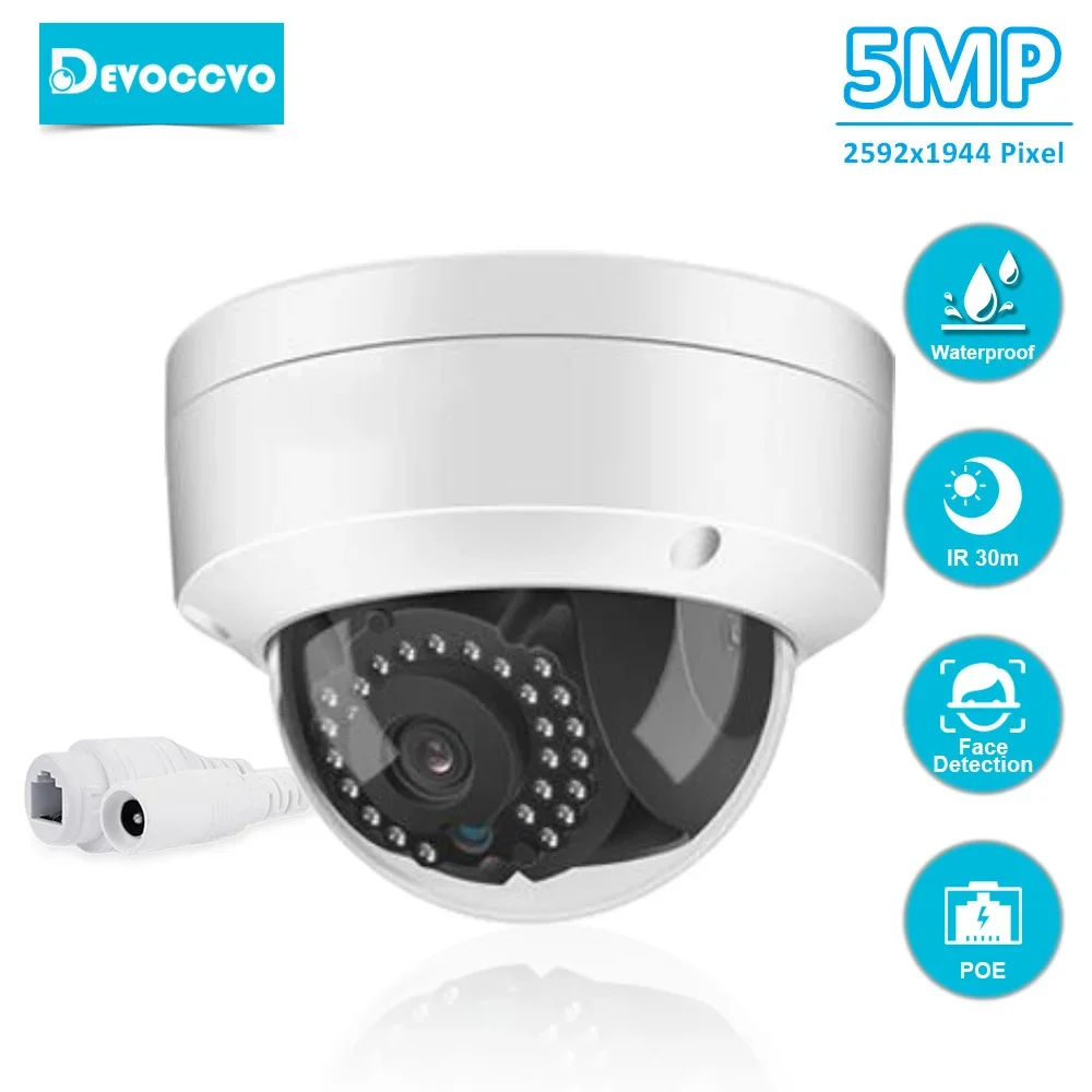 

Motion Detection HD POE IP Dome Camera 5MP Outdoor Waterproof CCTV Security Surveillance Camera IR Night Vision Monitoring Cam