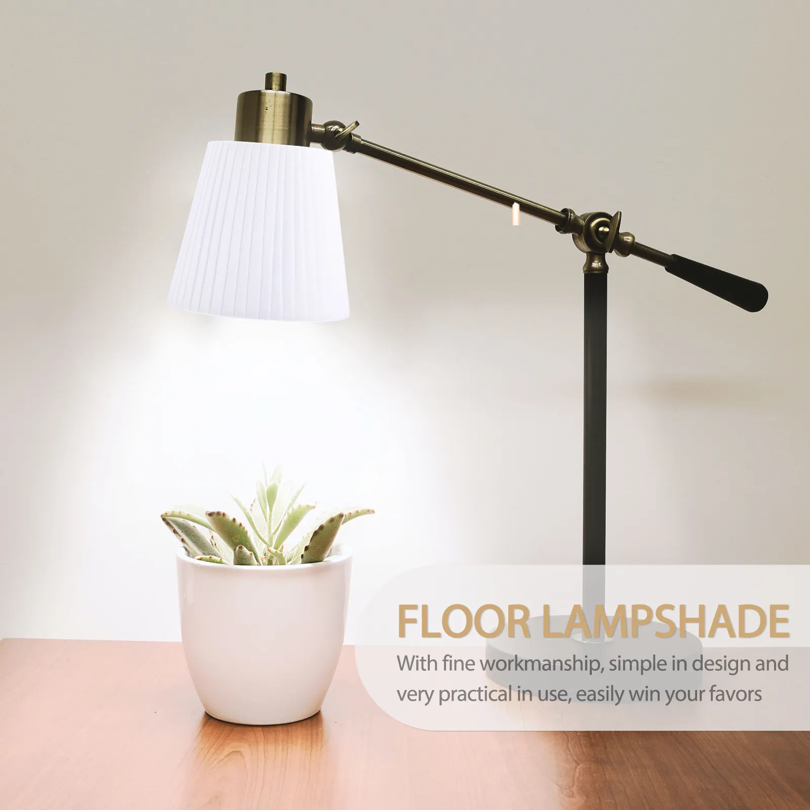 Clip-on Foldable Fabric Lamp Shade for Table Lamps – Lightweight, Soft Non-Dazzling Light, Drum Style