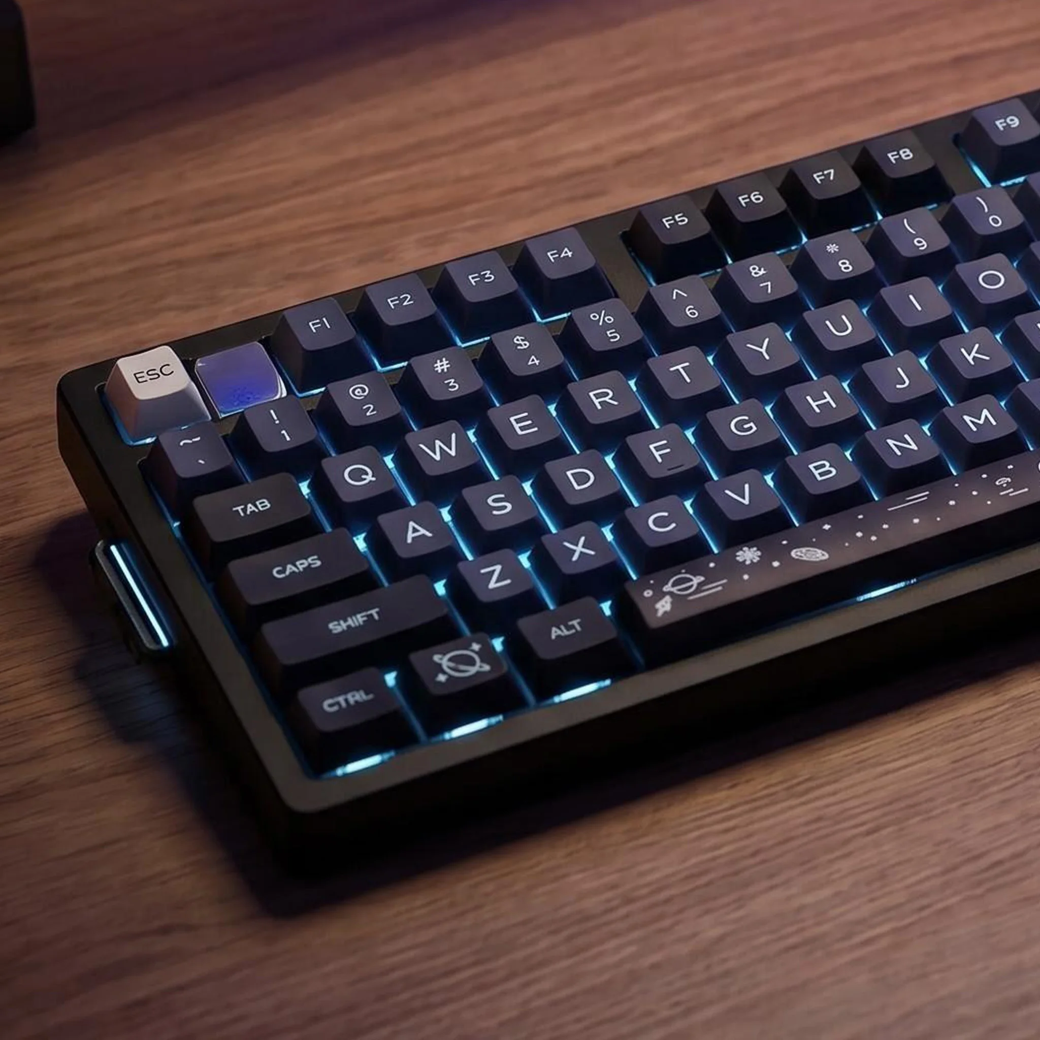129 Keys Cherry Profile 5 Sides Dye Sub Keycaps Milky Way Black PBT Keycaps for Gateron MX Switches Mechanical Gaming Keyboard