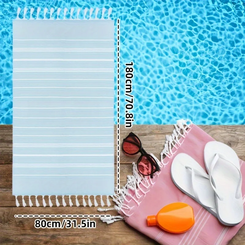 Oversized Turkish Beach Towel - Sand Free Quick Dry Extra Large Lightweight Travel Towel for Adults, Perfect Beach Gift