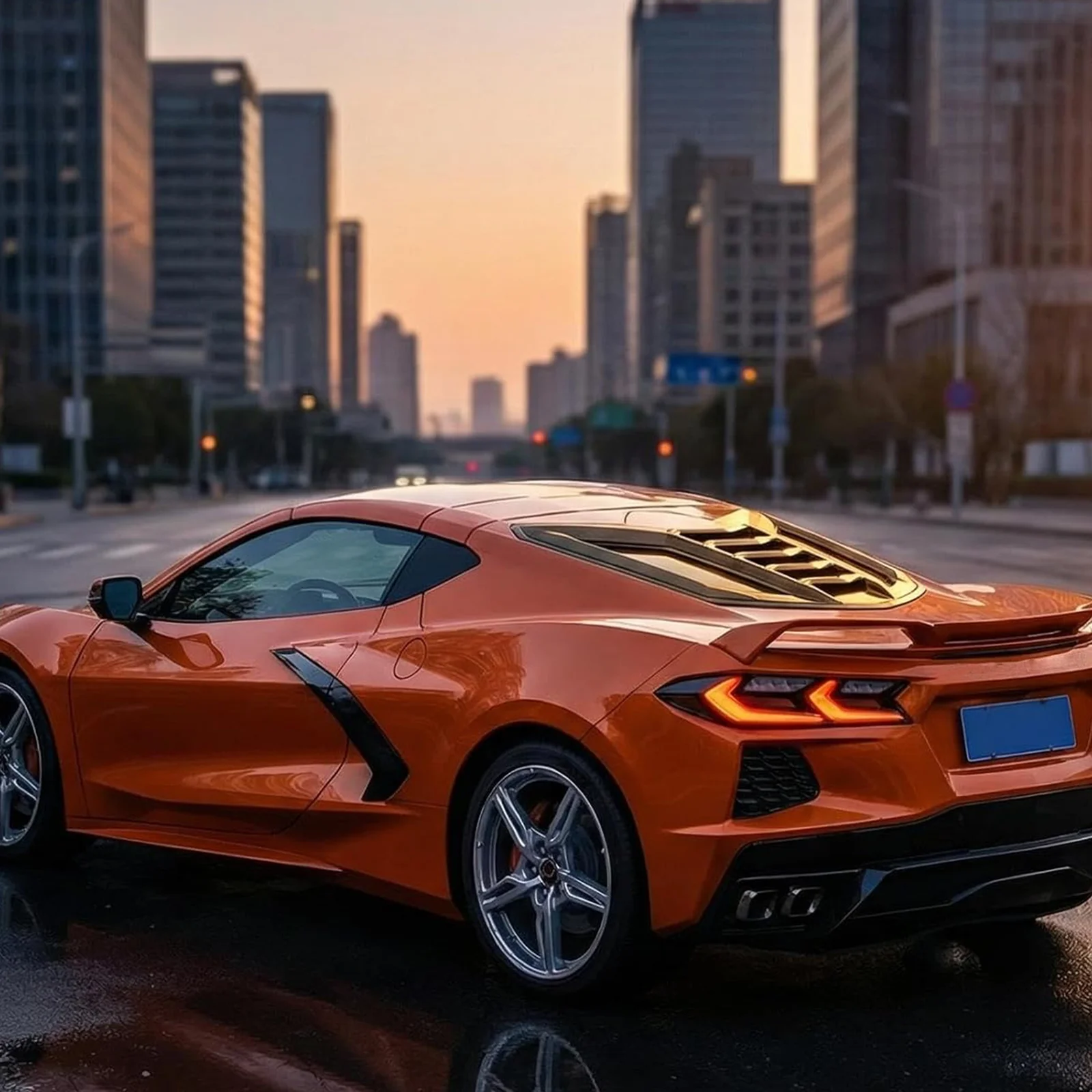 For Corvette C8 Stingray Z51 Coupe 2020-2025 Z06 E-ray 2023-2025 Rear Engine Window Louvers Windshield Scoops Grill Shutter Carb