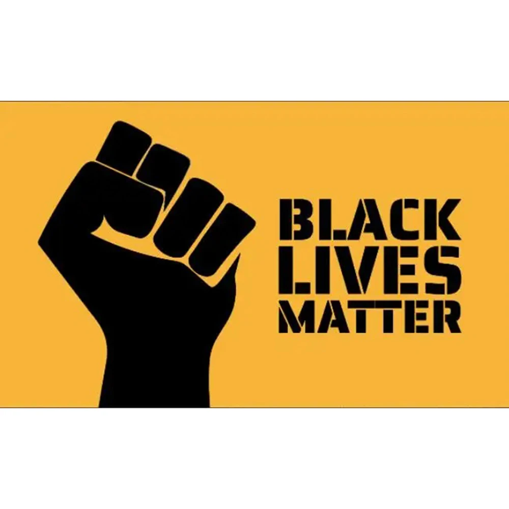 3ftx5ft yellow fist power with black lives matter flag banner