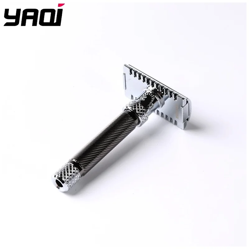 YAQI Double Edge Safety Razor Adjustable Final Cut OC Gunmetal Classic Shaving Razor Wet Shave Tools Best Gift for Men