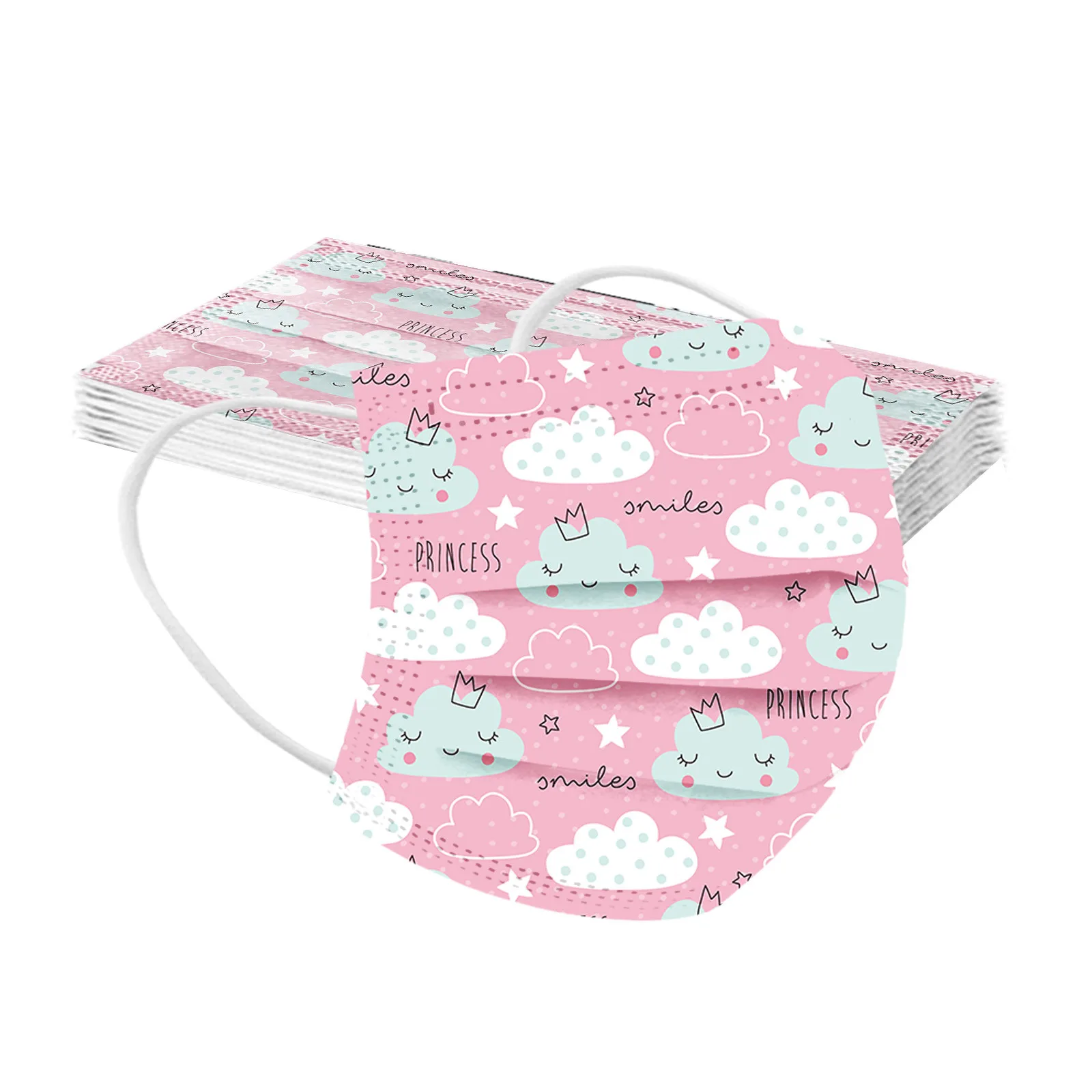 Children'S Printed Disposable Masks 10pcs Children'S Masks Cartoon Daily Campus Scene Colorful Protection Life Decoration