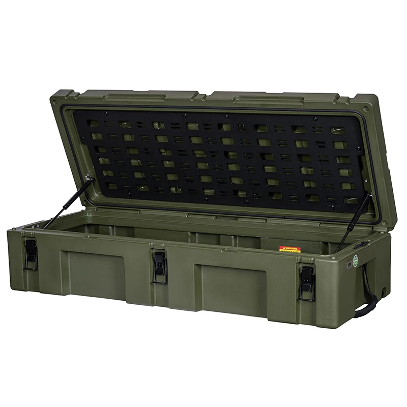 122L Rugged Case LLDPE Cargo Case Hard Plastic Rotomolded Tool Box 4WD Storage Box Roof Rack Low Profile Quick Mount Bracket