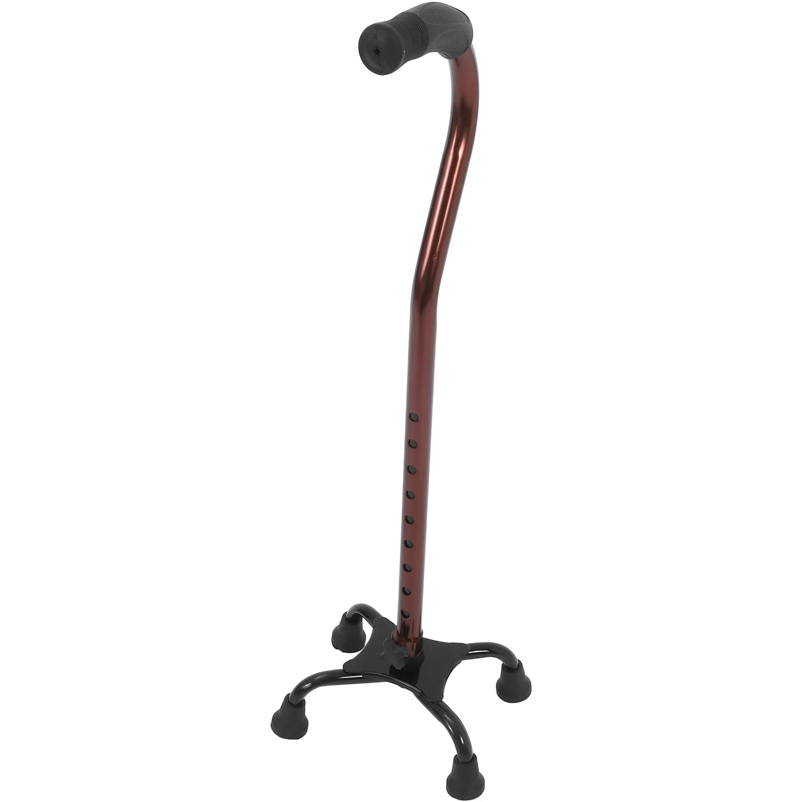 

Bronze Four-Legged Aluminum Alloy Walking Stick Stable Non-Slip Rubber Base Comfortable Handle Support for Elderly Disabled