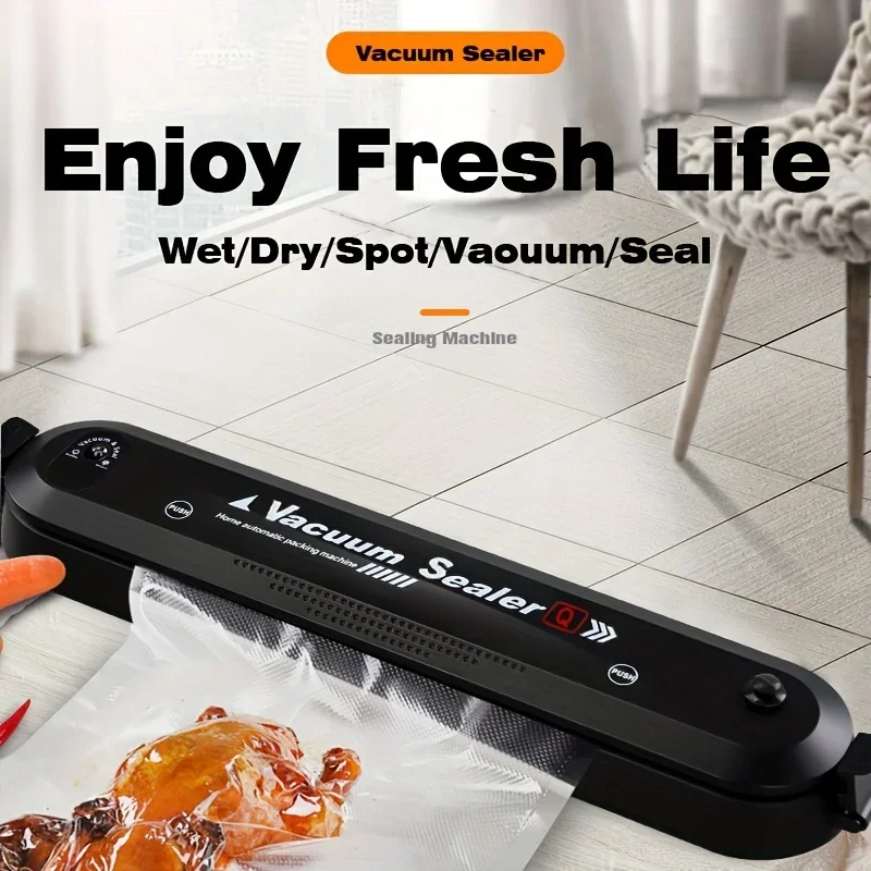 Eletric Vacuum Sealer Machine With 10PCS Food Packing Vinyl Storage Bags Vacuum For Sealing Degasser Home And Kitchen Supplies