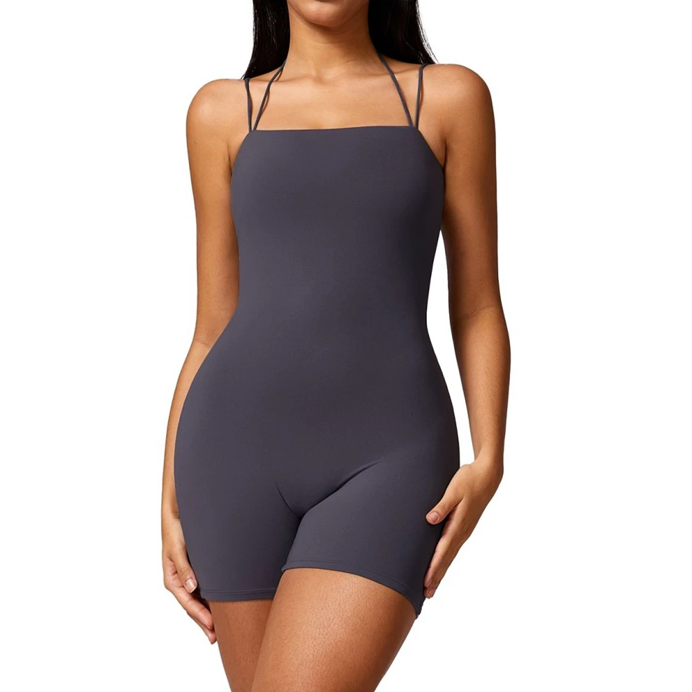 

Женские сексуальные облегающие облегающие комбинезоны для йоги, тонкие эластичные цельные комбинезоны на тонких бретельках, комбинезон для фитнеса, женская спортивная одежда