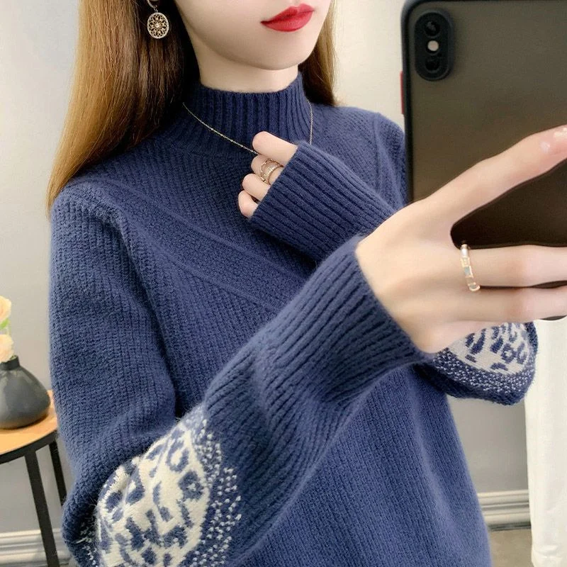 

High-End Women's Knitted High Ne Sweater Anti-Ball Winter Long Sve Regular Length Overhead Sle Premium Quali New 2025